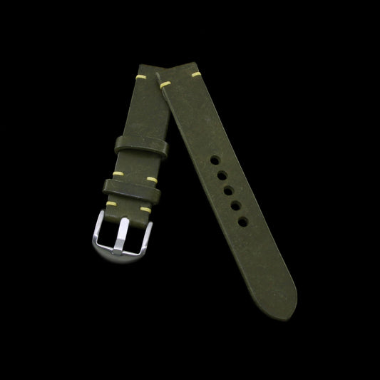 Minimalist Italian Veg-Tanned  Pueblo Oliva Leather Apple Watch Strap