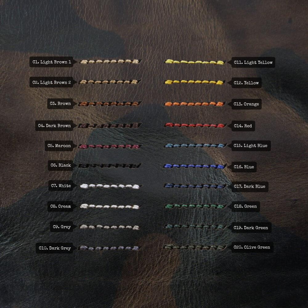 Leather Watch Strap, Military 107 | Minimalist | Thread Color Chart | Camouflage Full Grain Italian Veg Tanned | Cozy Handmade