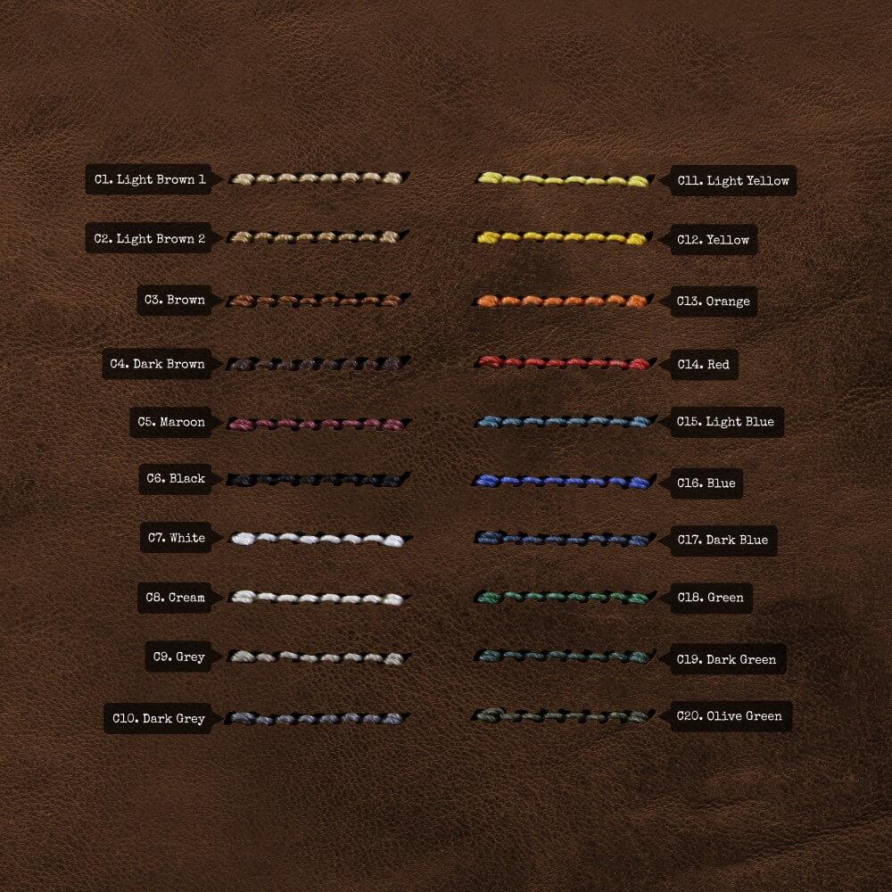 Leather Watch Strap, 4-Ring Vintage 402 | Thread Color Chart | Cozy Handmade