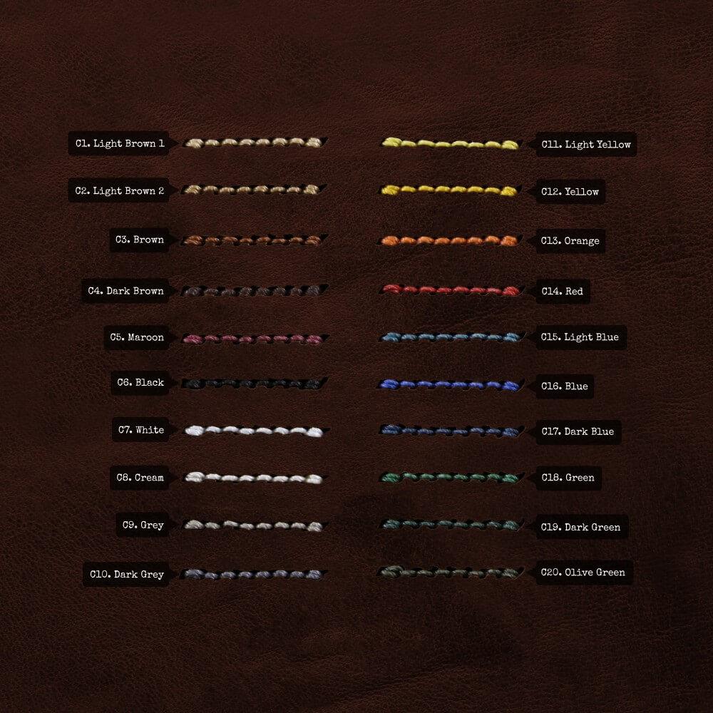 Leather Watch Strap, Vintage 405 | Italian Veg Tanned | Thread Color Chart | Cozy Handmade