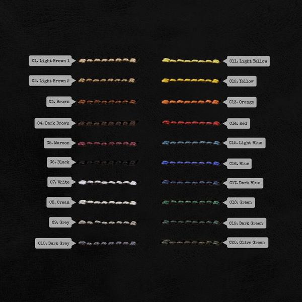 Leather NATO Strap, Vintage NERO Style II | Thread Color Chart | Cozy Handmade