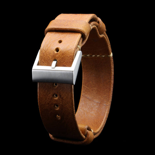 NAT2 Leather Watch Strap, Vintage 403 | Full Grain Italian Veg Tanned | Cozy Handmade