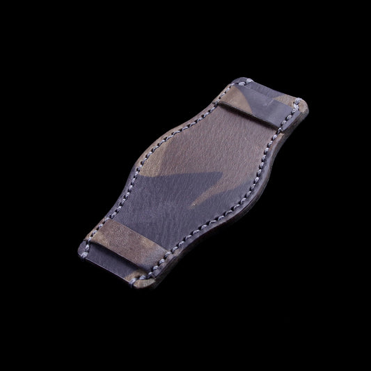 Leather Bund Pad, Style II Camo Grigio | Full Grain Italian Veg Tanned Leather | Cozy Handmade