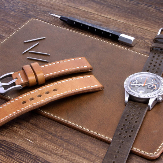 Leather Watch Valet, Sequoia 104 | Italian Veg Tanned Leather | Cozy Handmade