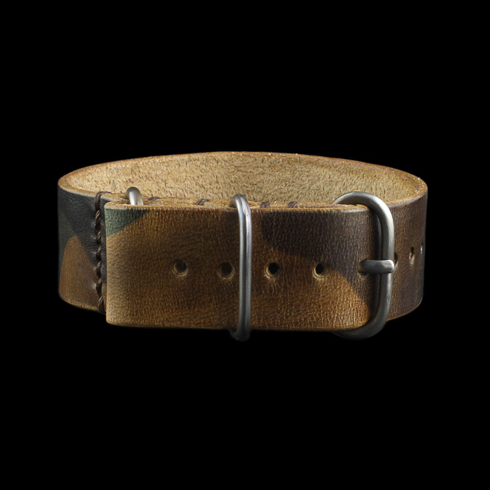 Single Pass Leather Watch Strap, 3-Ring Military 101 | Italian Veg Tanned | Cozy Handmade