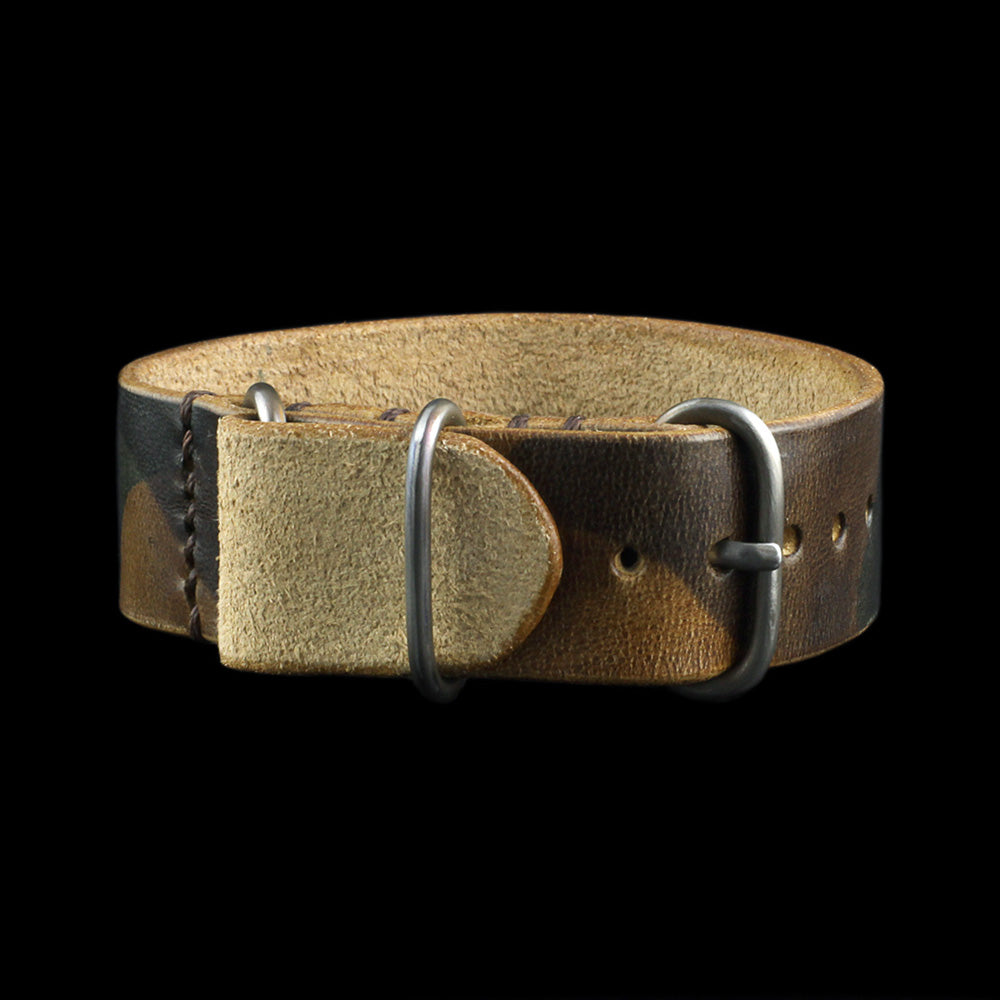 Single Pass Leather Watch Strap, 3-Ring Military 101 | Italian Veg Tanned | Cozy Handmade