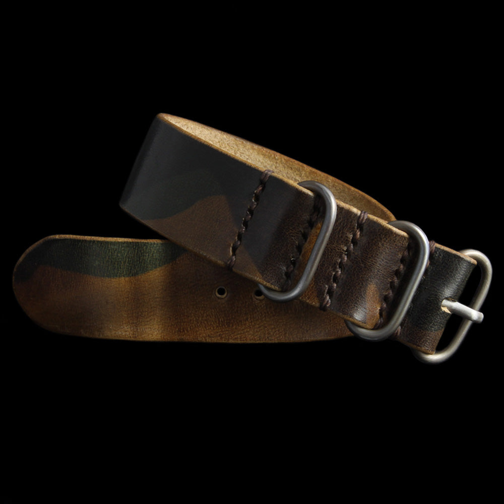 Single Pass Leather Watch Strap, 3-Ring Military 101 | Italian Veg Tanned | Cozy Handmade
