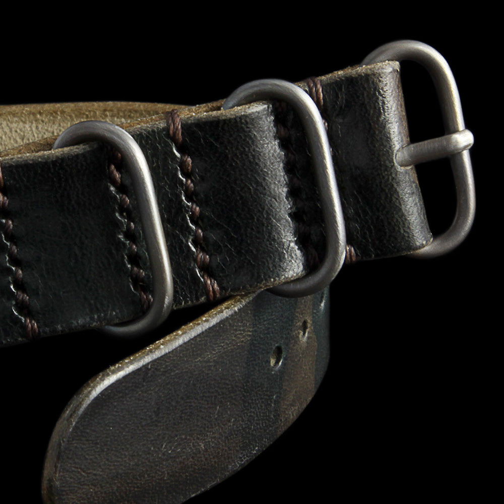 Leather NATO Strap, 3-Ring Military 107 | Italian Veg Tanned | Cozy Handmade