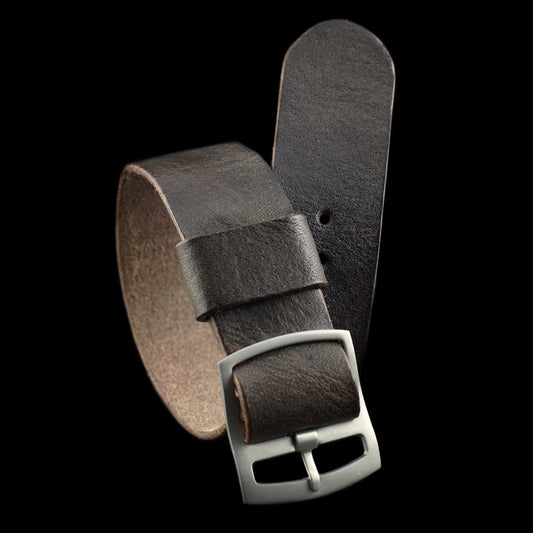 Vintage 406 Leather One Piece Watch Strap | Adjustable | Cozy Handmade