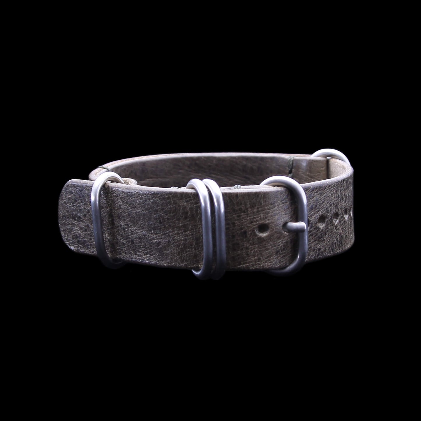 NAT2 Leather Watch Strap, 5-Ring Vintage 408 | Full Grain Italian Veg Tanned | Cozy Handmade