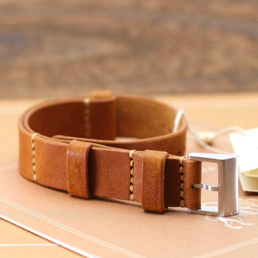 NAT2 Leather Watch Strap, Vintage 403 | Full Grain Italian Veg Tanned | Cozy Handmade