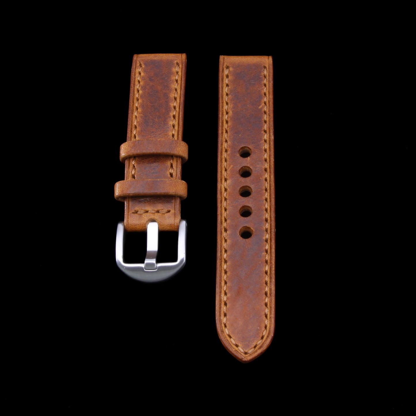 Leather Watch Strap, Vintage 403 | Full Stitch | Full Grain Italian Veg Tanned | Cozy Handmade