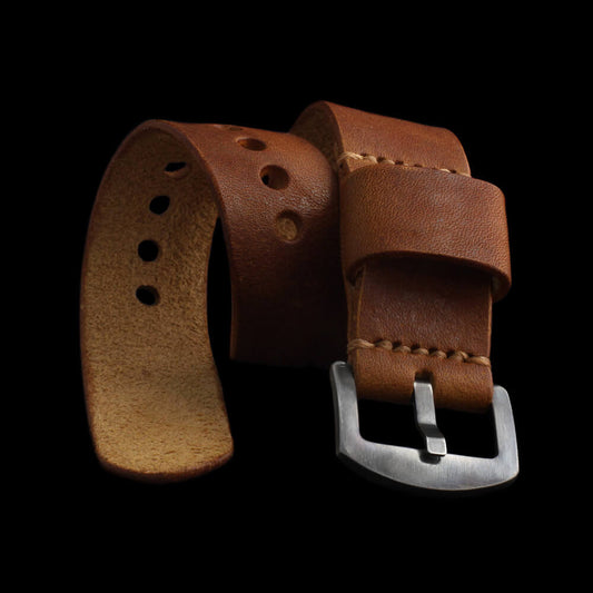 Leather Watch Strap, Classic RAF Vintage 403 | Italian Vegetable Tanned | Cozy Handmade