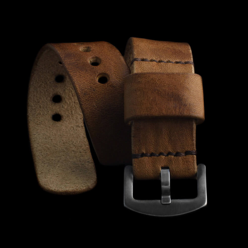 Leather Watch Strap, Classic RAF Vintage 401 | Italian Vegetable Tanned | Cozy Handmade
