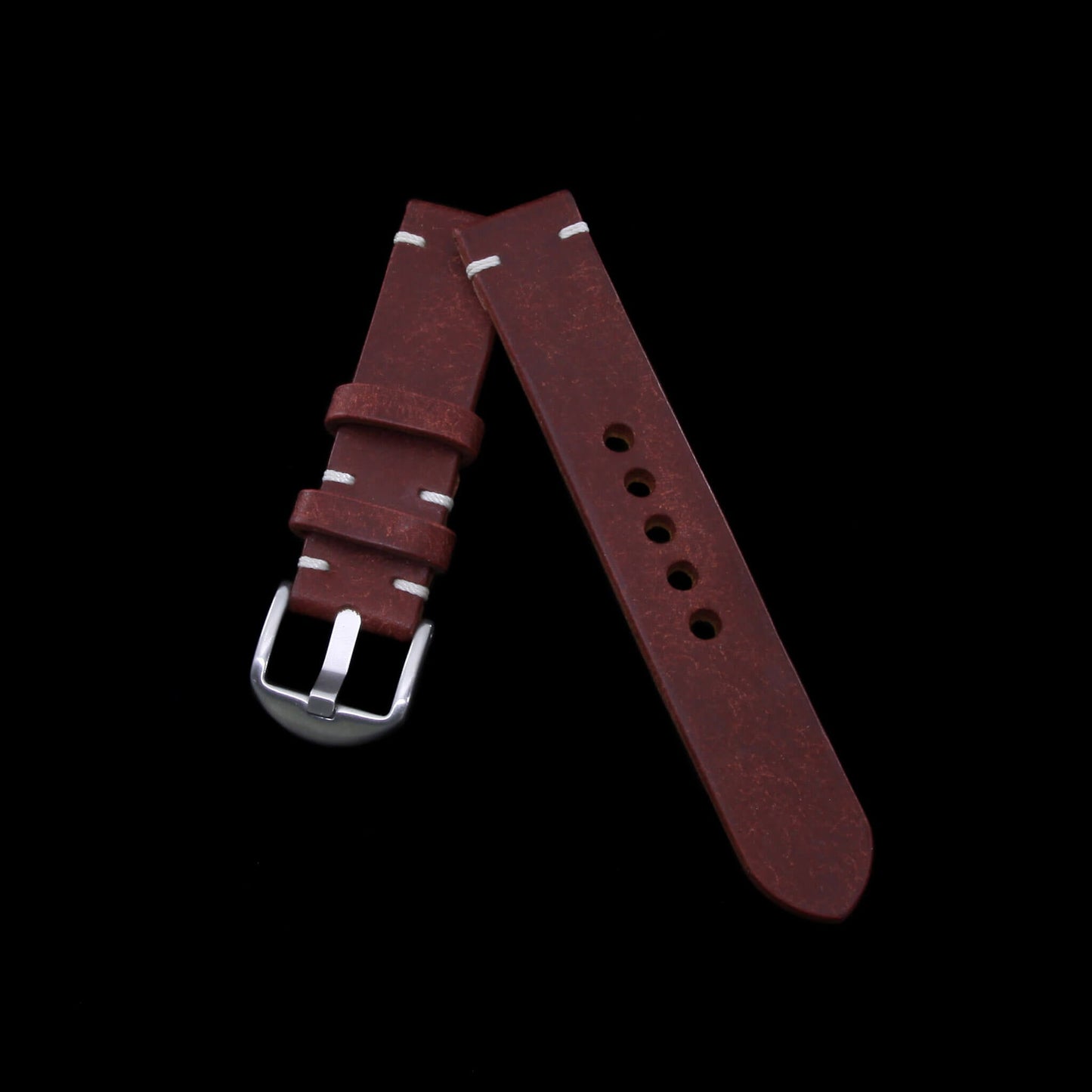 Minimalist Leather Apple Watch Strap in Pueblo Cocinella Italian Veg-Tanned Leather