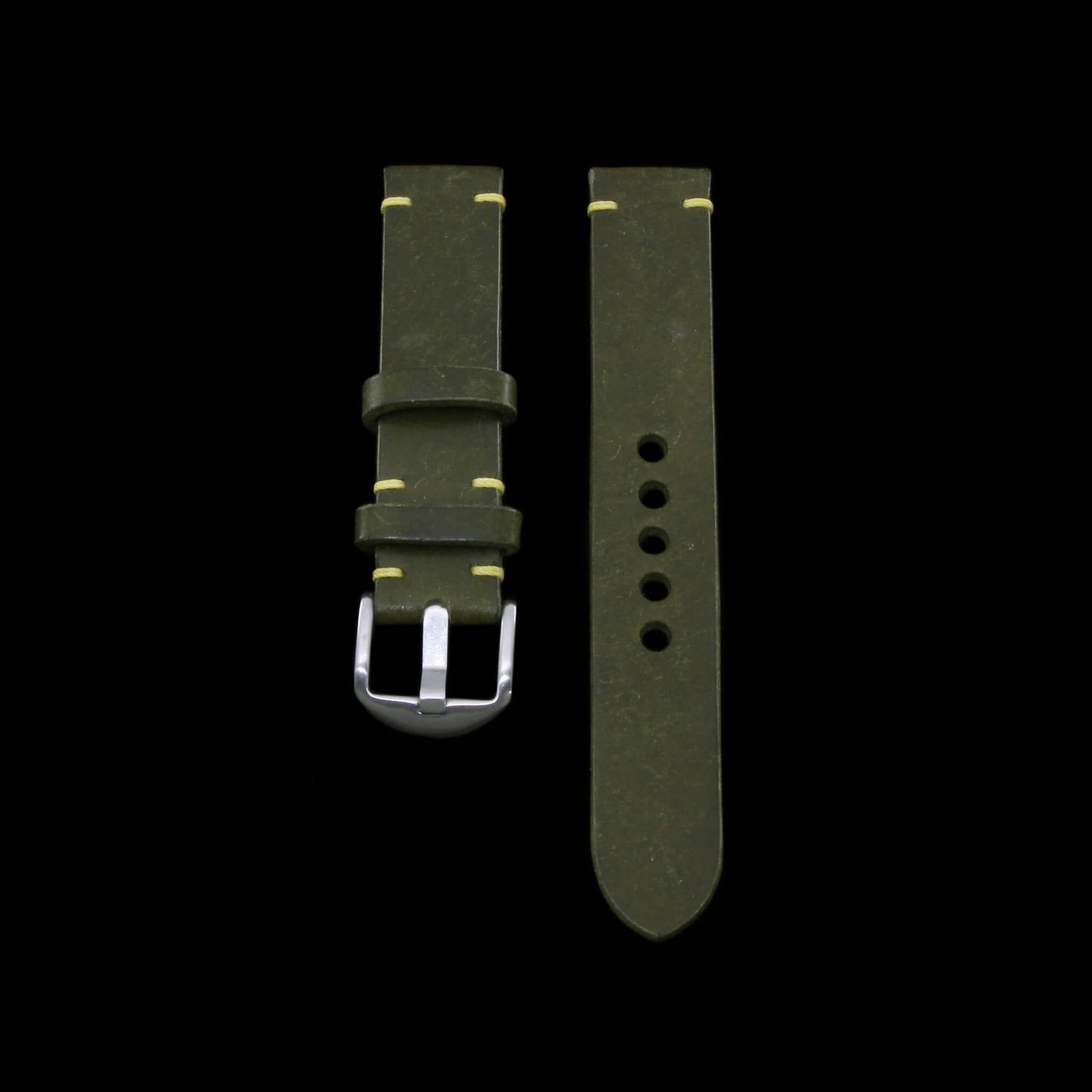 Cozy Handmade 2-Piece Pueblo Oliva Leather Strap for Apple Watch