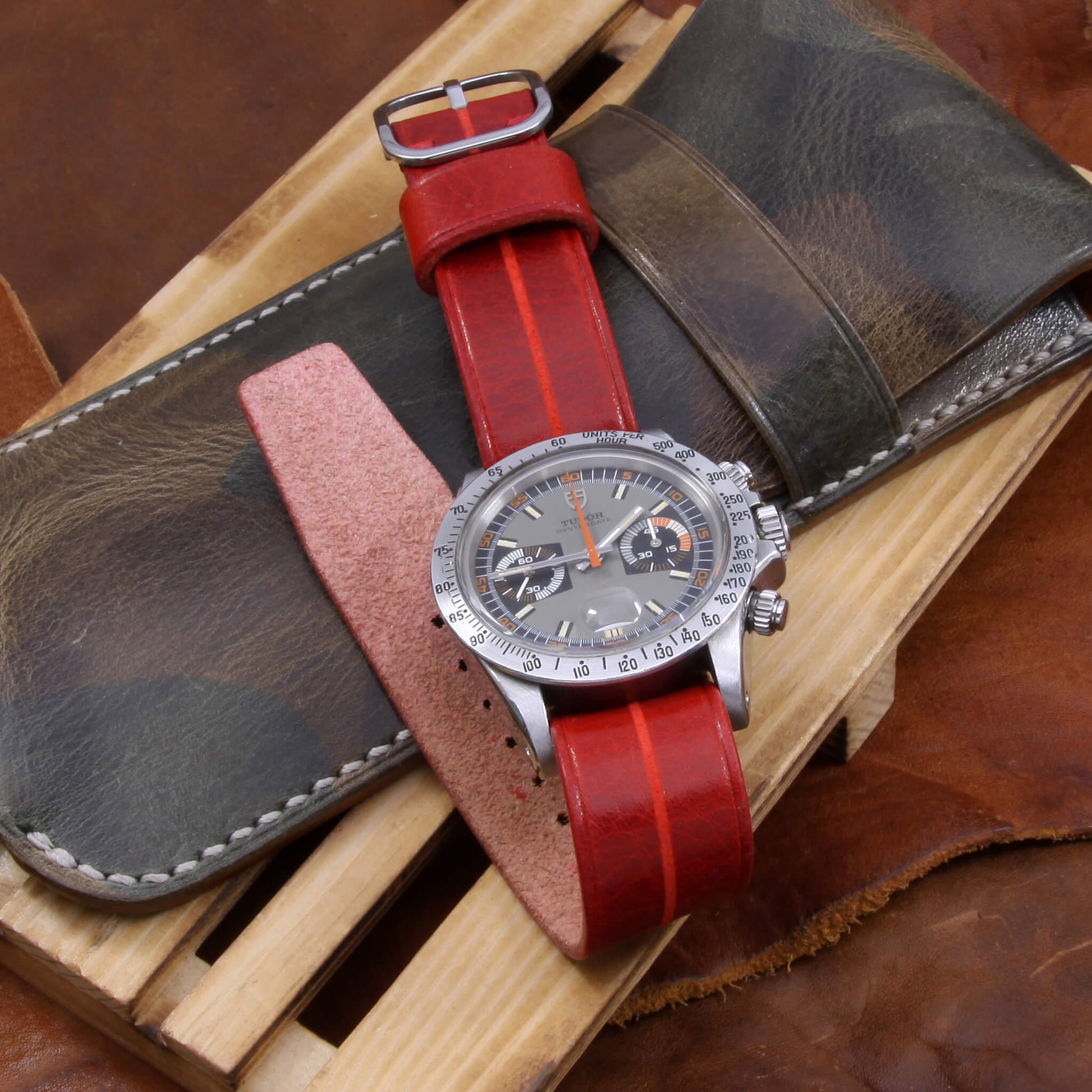 Garrison Douglas 115: Single Pass Watch Strap in Italian Veg-Tanned Leather by Cozy Handmade - Perfect for Everyday Wear