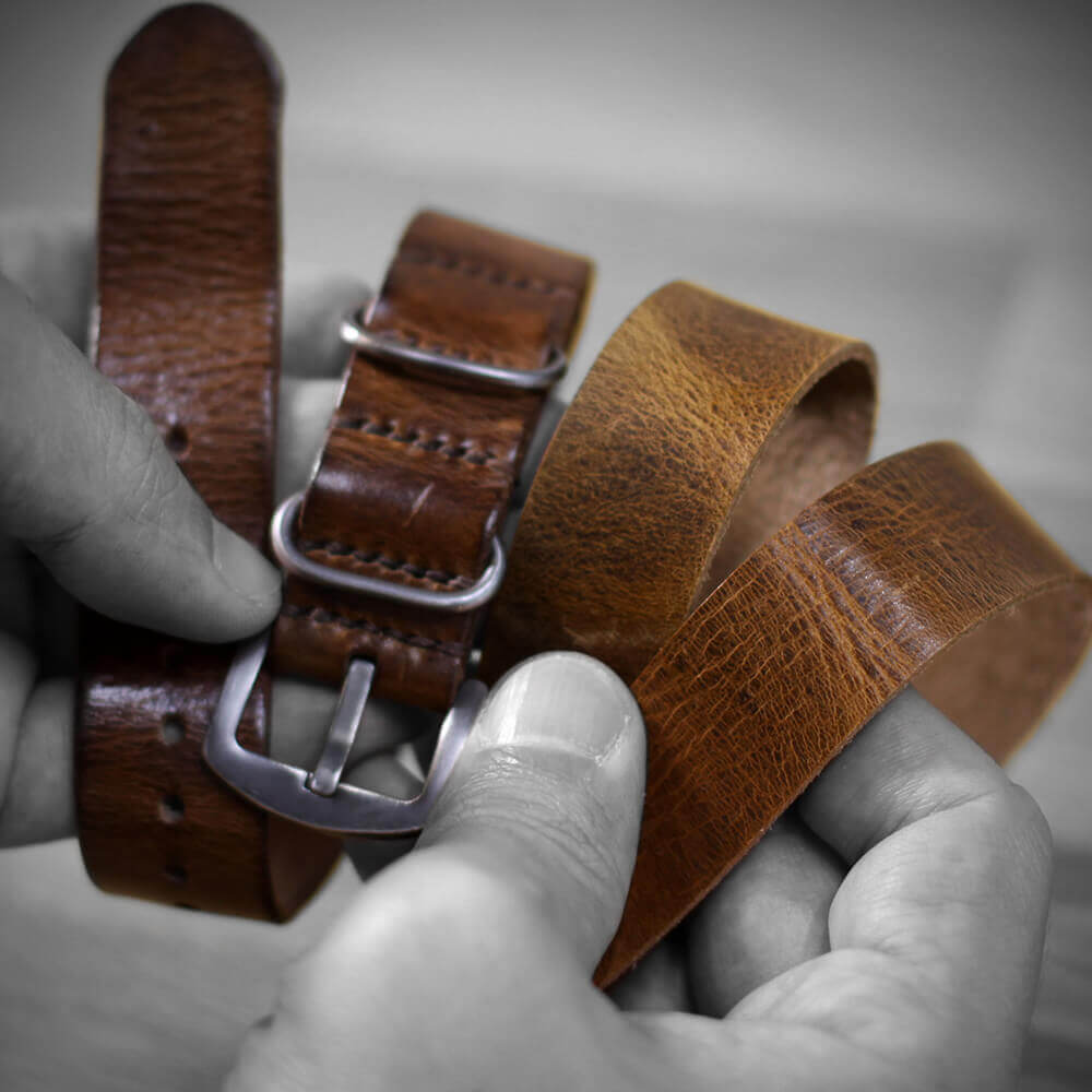 Handmade leather watch straps by Cozy Handmade exhibits remarkable ageing quality