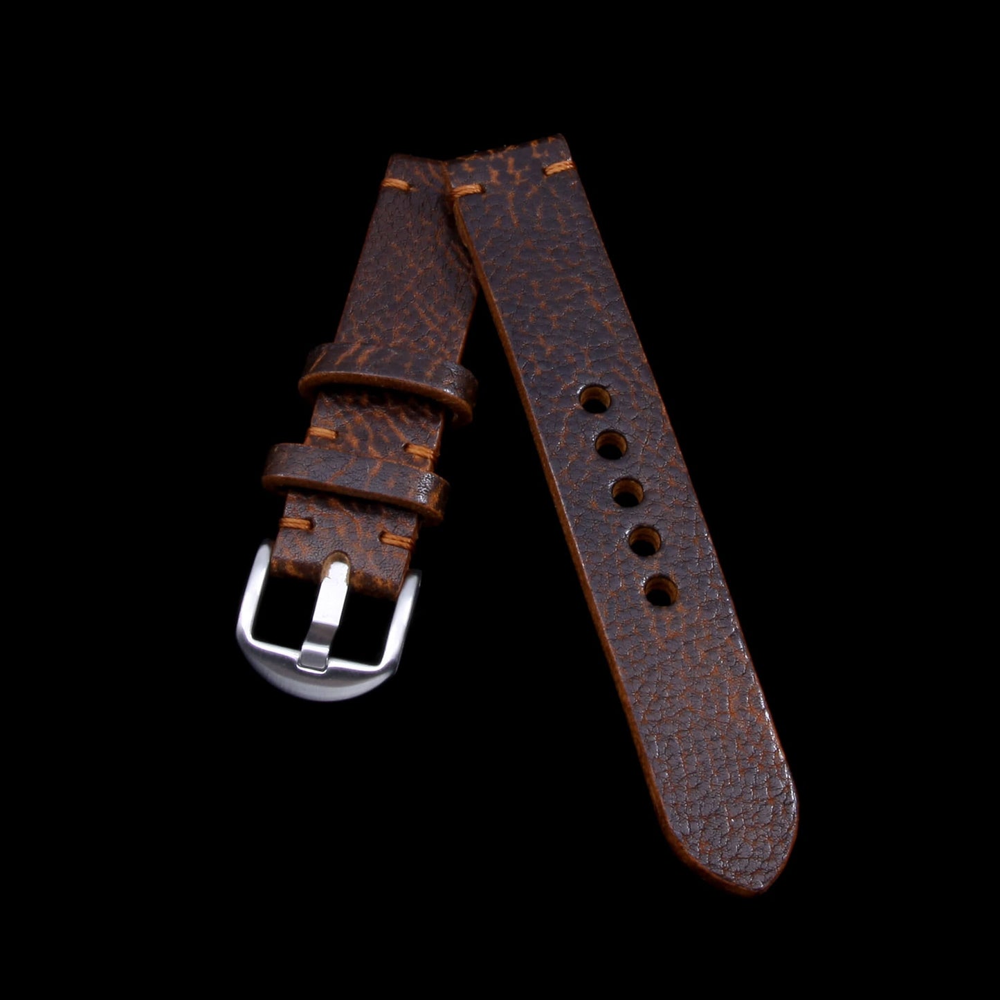 Rustic charm for your Apple Watch: Gobi Cognac leather strap, handcrafted in Italy for minimalist style