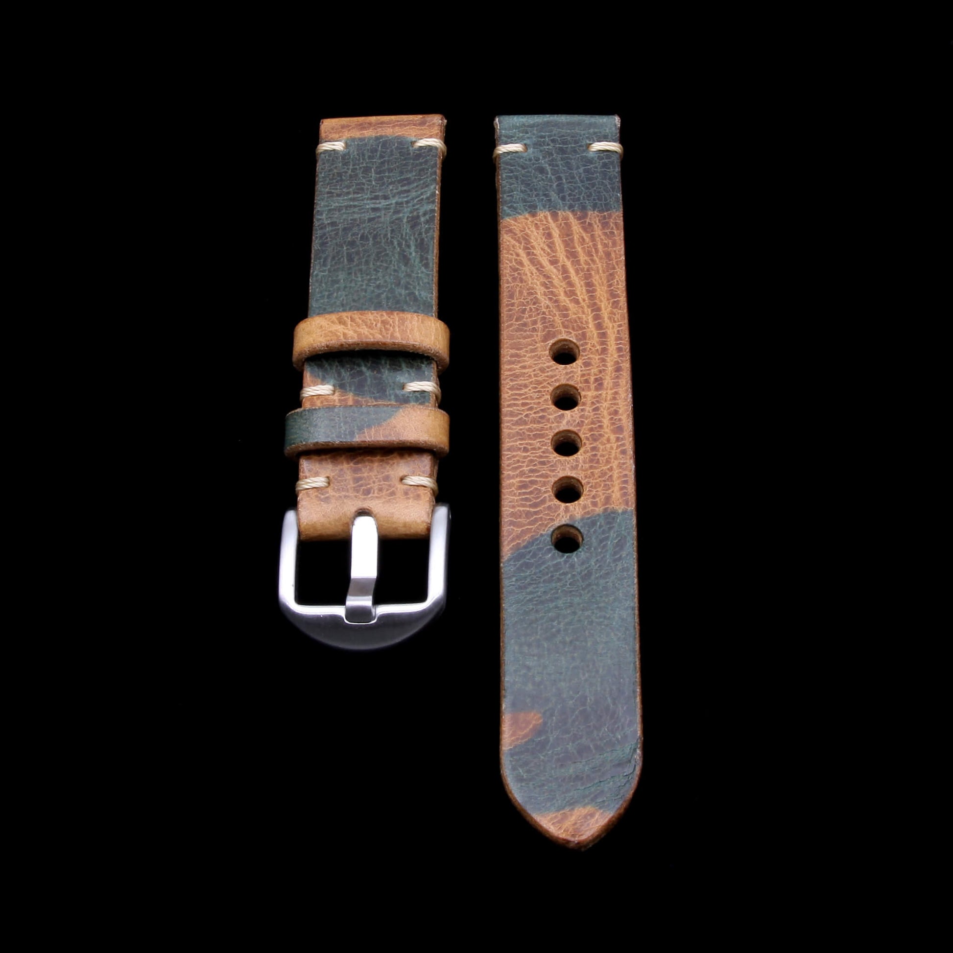 Gorgeous camo, premium comfort: Cozy Handmade's Military 101 Italian leather Apple Watch strap blends style and nature.