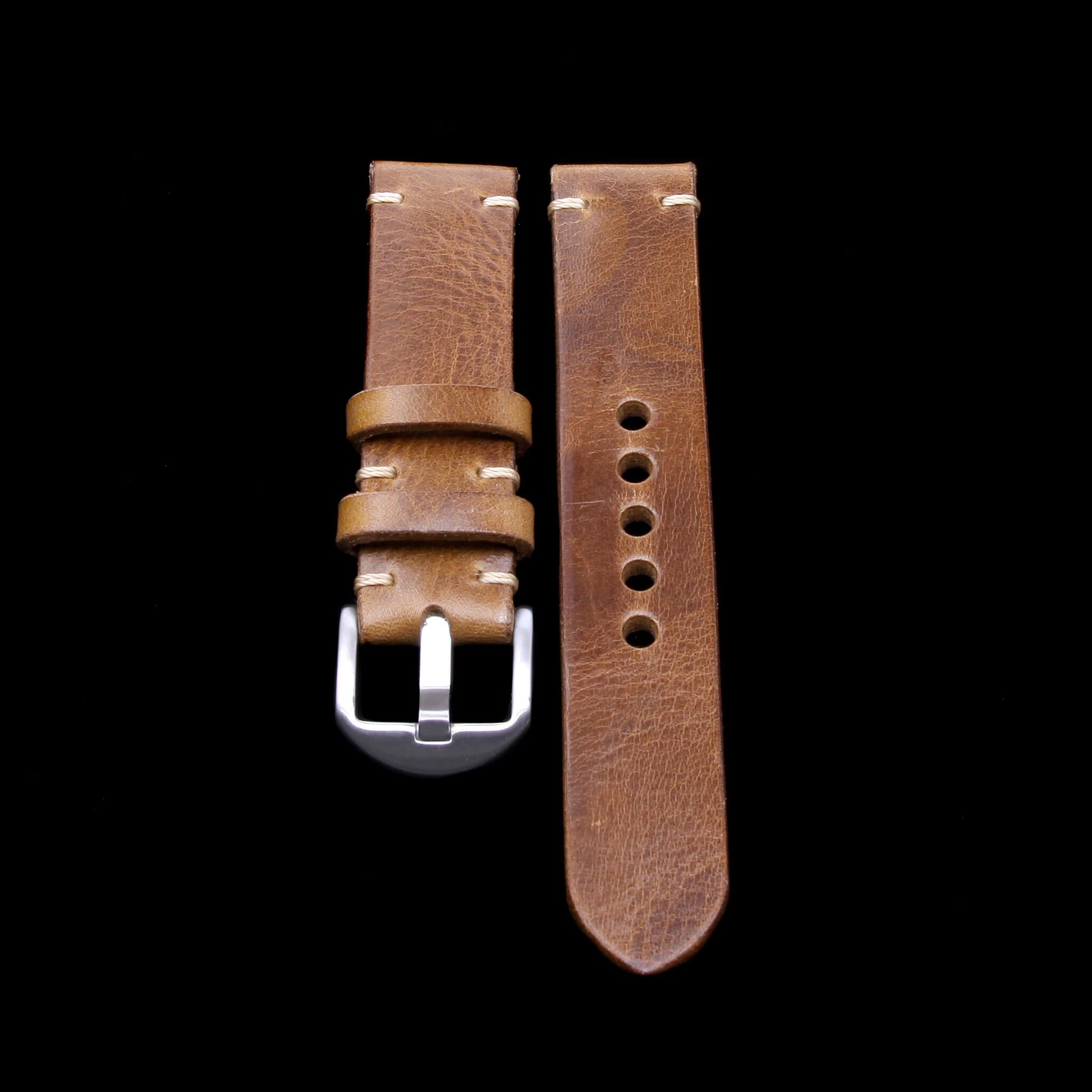Camo chic meets Italian craftsmanship: Military 102 veg-tanned leather Apple Watch strap, handcrafted for effortless style.