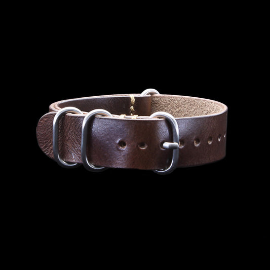 Leather Watch Strap, 4-Ring Military 103 | Full Grain Italian Veg Tanned | Cozy Handmade