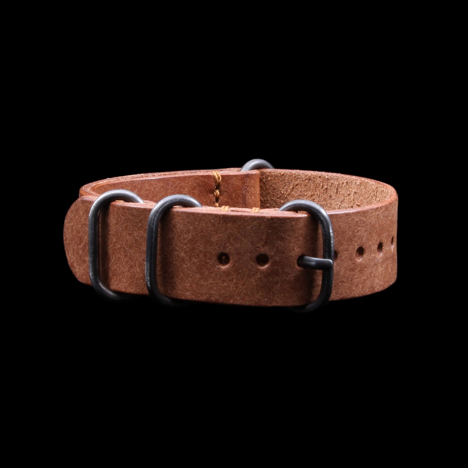 Leather Watch Strap, 4-Ring Rustic Russet | Full Grain Italian Veg Tanned Leather | Cozy Handmade