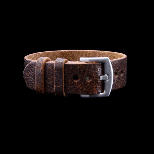 Single Pass Leather Watch Strap, 2-Keeper Gobi-Cognac | Full Grain Italian Vegetable-Tanned Leather | Cozy Handmade