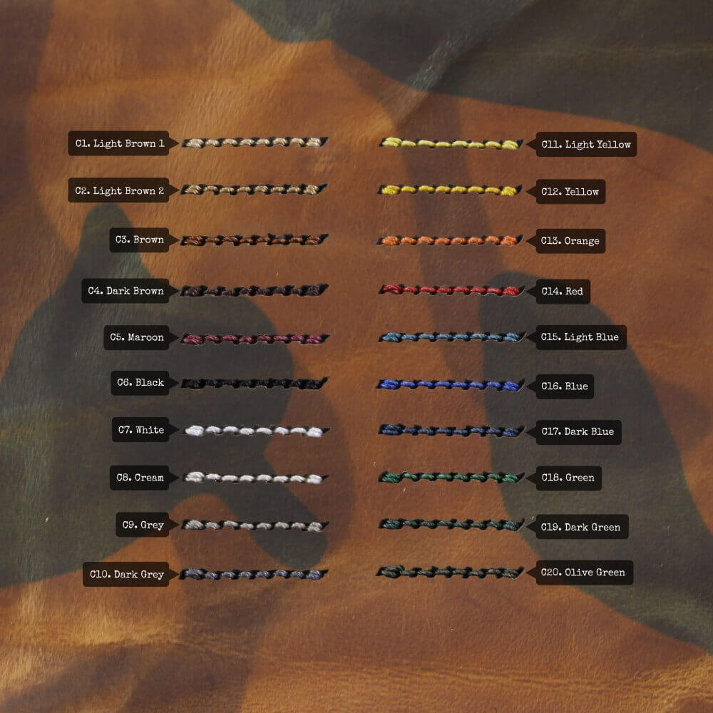 Leather Watch Strap, Military 101  | Full Stitch | Thread Color Chart | Cozy Handmade