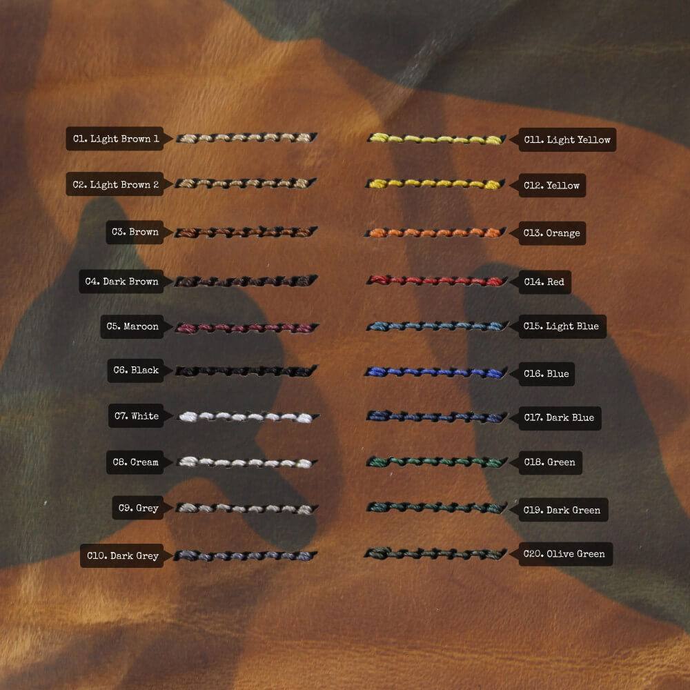 Leather Bund Pad, Style II Military 101 | Thread Color Chart | Cozy Handmade