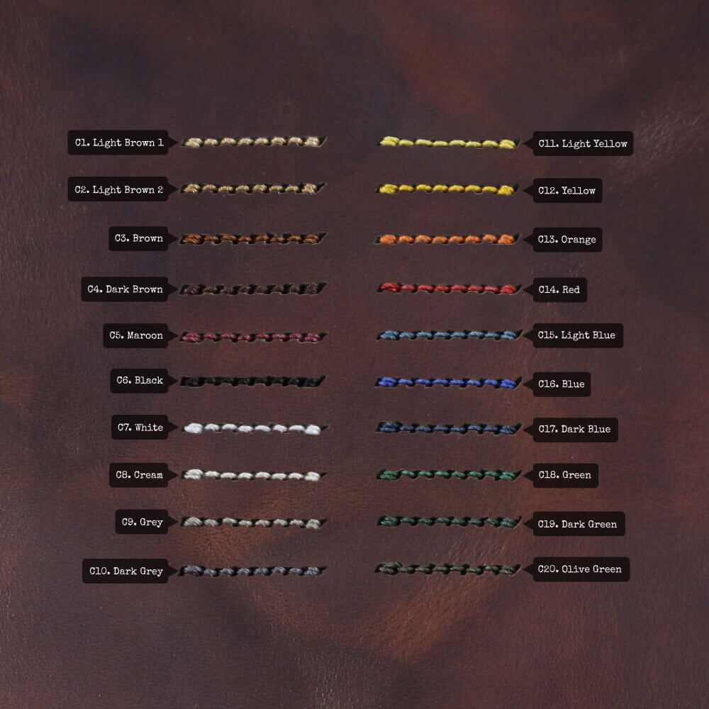 Leather Watch Strap, Military 103 | Full Stitch | Thread Color Chart | Cozy Handmade