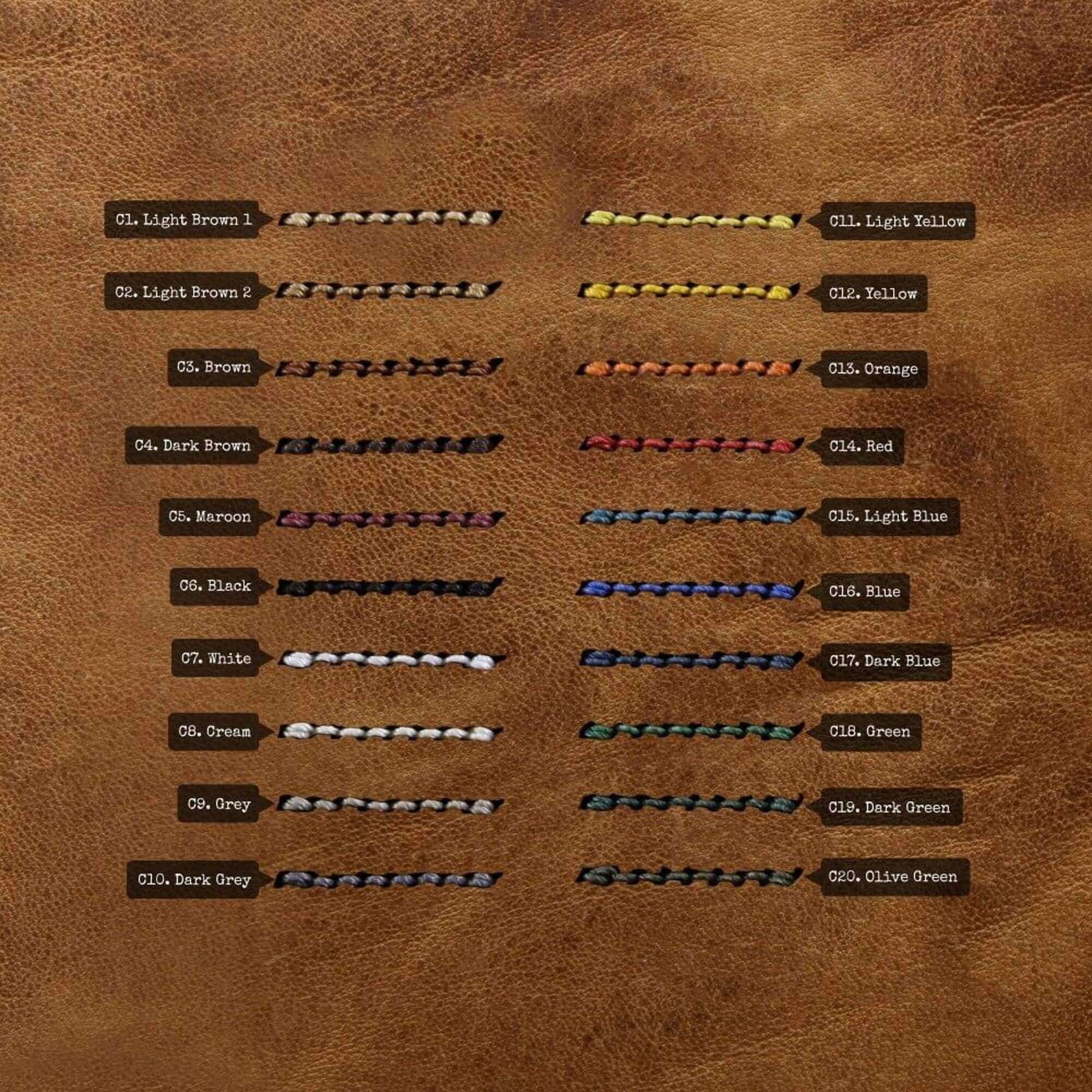 Leather Watch Strap, Vintage 401 |  Full Stitch | Thread Color Chart | Full Grain Italian Veg Tanned | Cozy Handmade