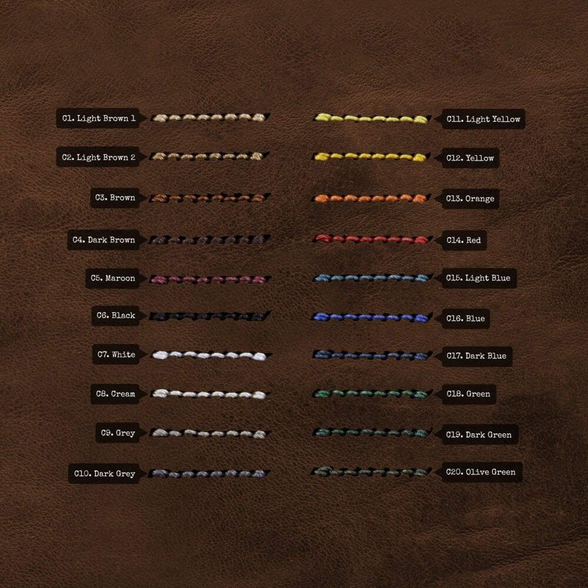 Leather Watch Strap, Vintage 402 |  Full Stitch | Thread Color Chart | Full Grain Italian Veg Tanned | Cozy Handmade