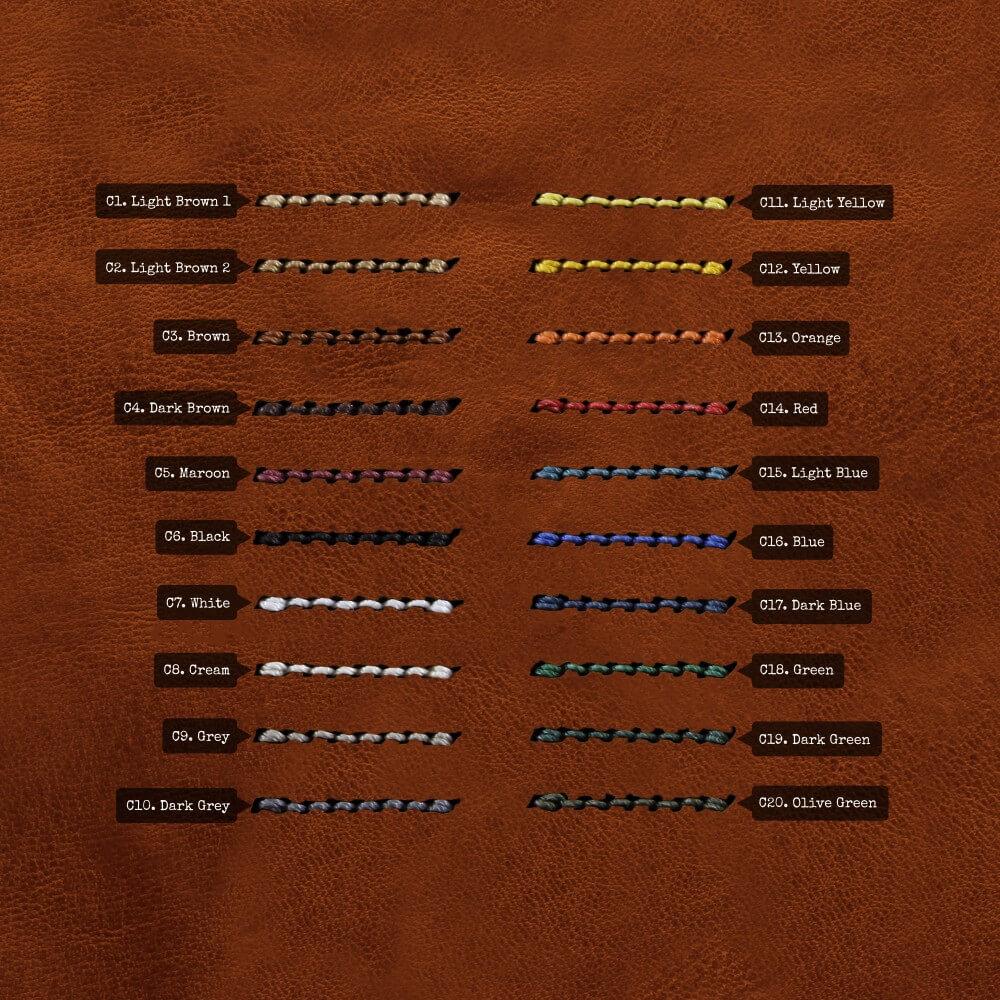 Leather Bund Pad, Vintage 403 | Thread Color Chart | Cozy Handmade