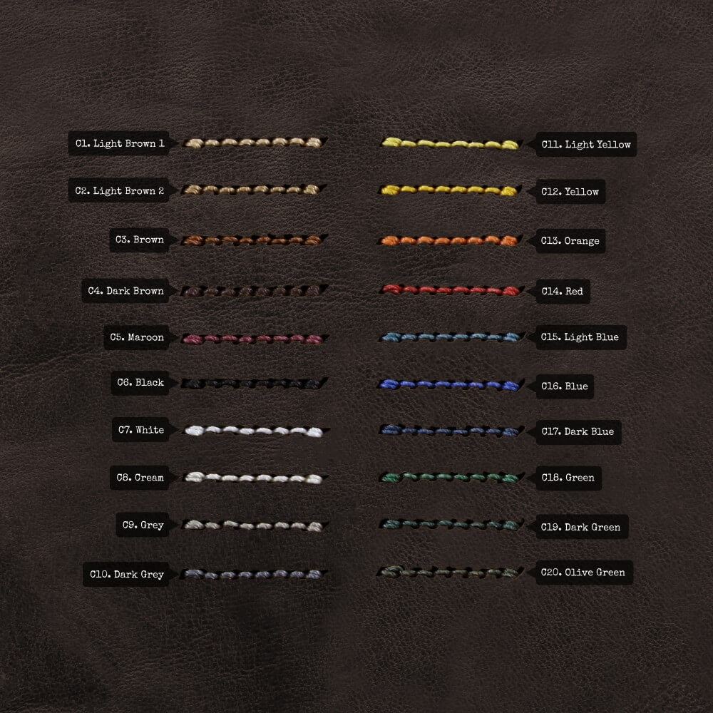 Leather Watch Strap, 4-Ring Vintage 404 | Thread Color Chart | Cozy Handmade