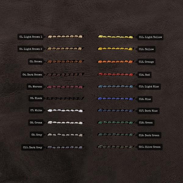 Leather Bund Pad, Vintage 404 Style II | Thread Color Chart | Cozy Handmade