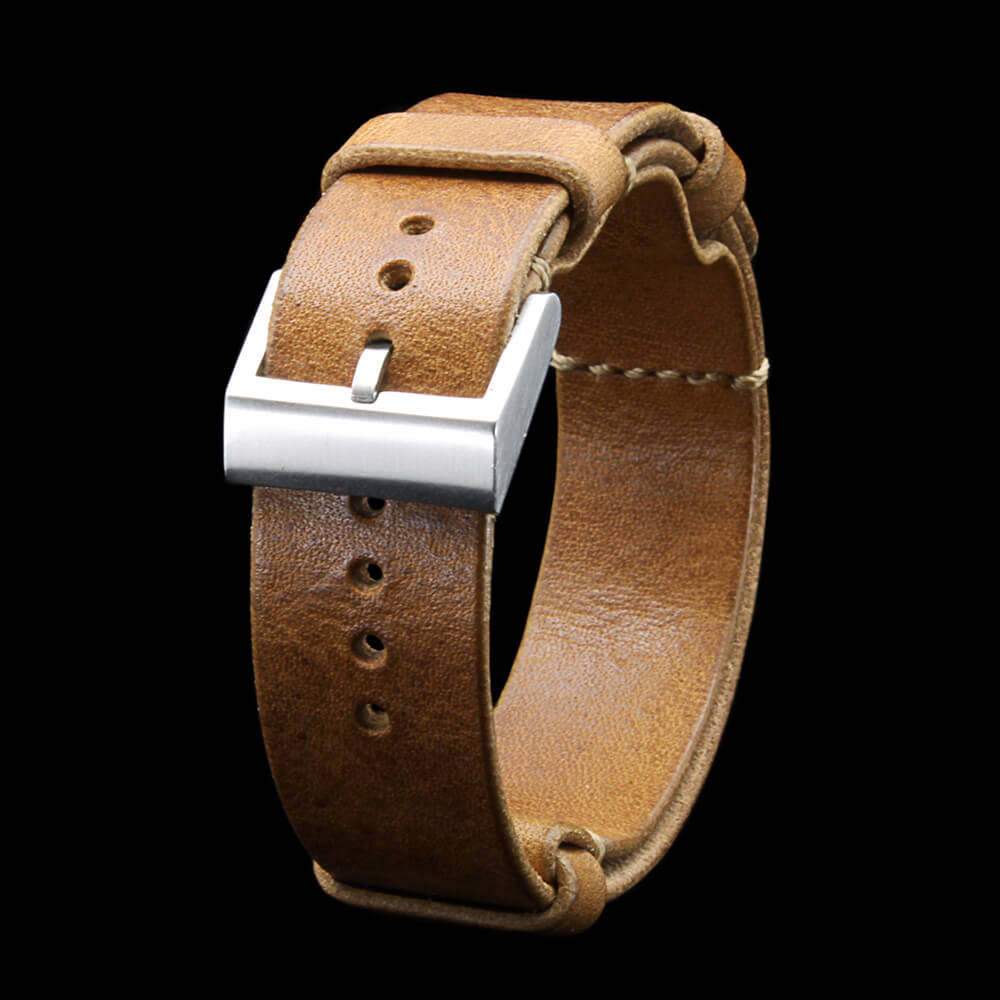 NAT2 Leather Watch Strap, Vintage 401 | Full Grain Italian Veg Tanned | Cozy Handmade