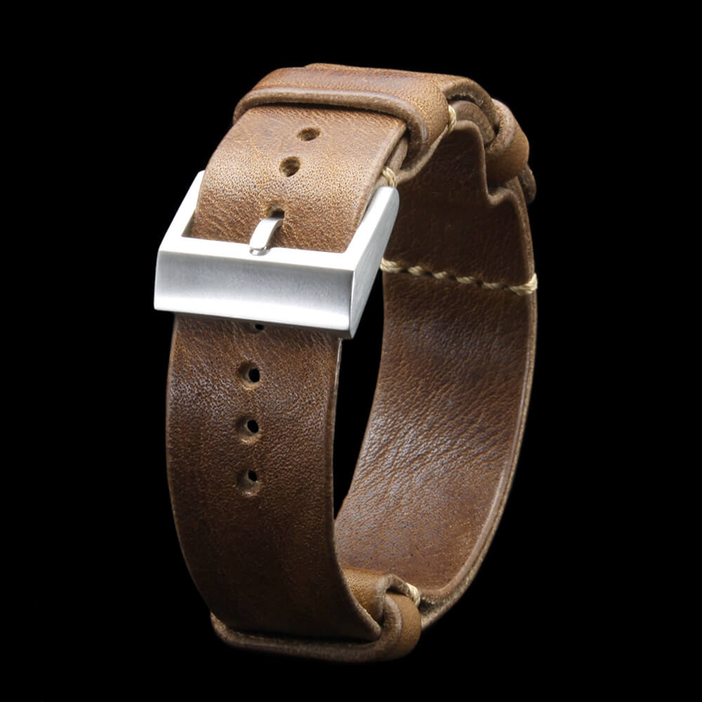 NAT2 Leather Watch Strap, Vintage 402 | Full Grain Italian Veg Tanned | Cozy Handmade