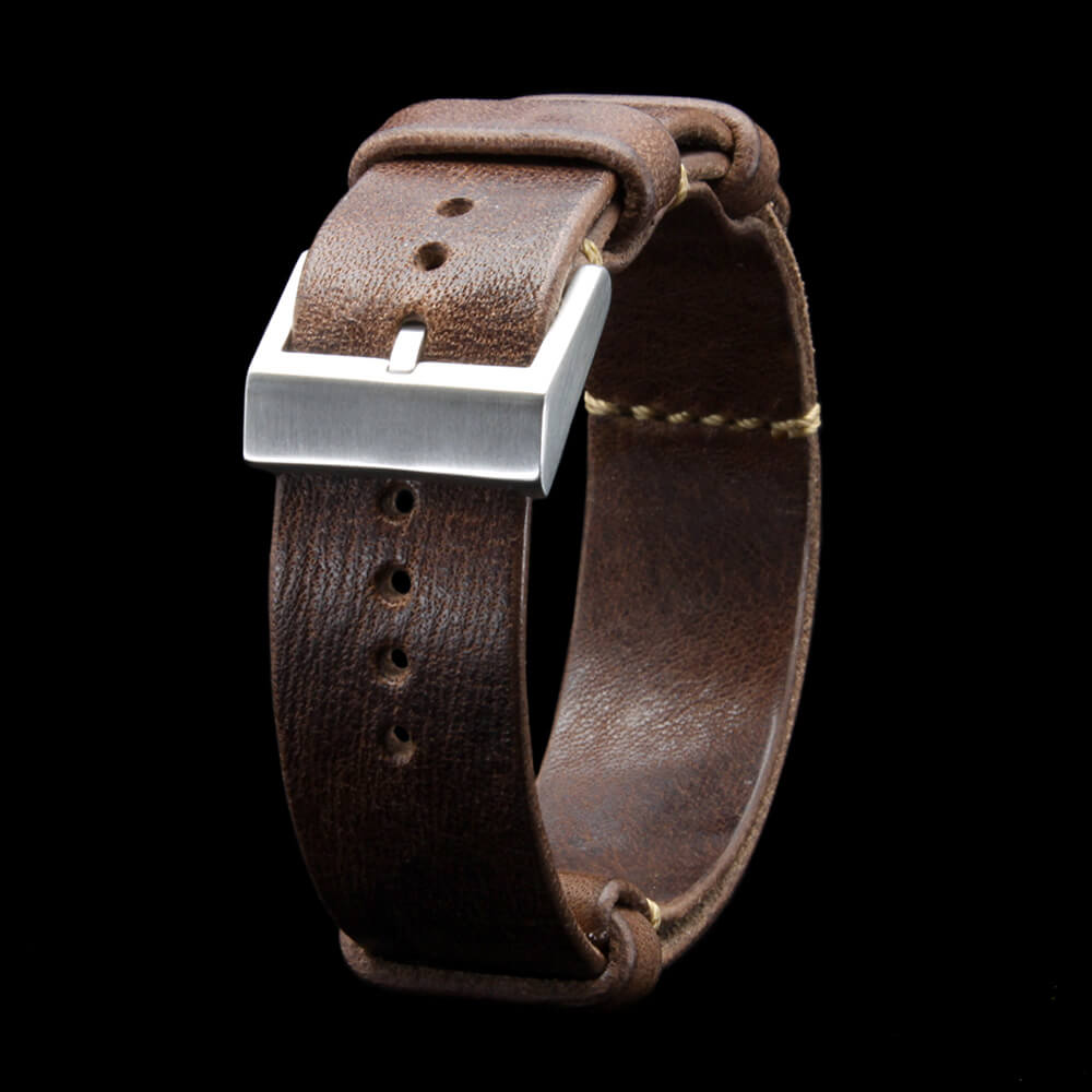 NAT2 Leather Watch Strap, Vintage 405 | Full Grain Italian Veg Tanned | Cozy Handmade