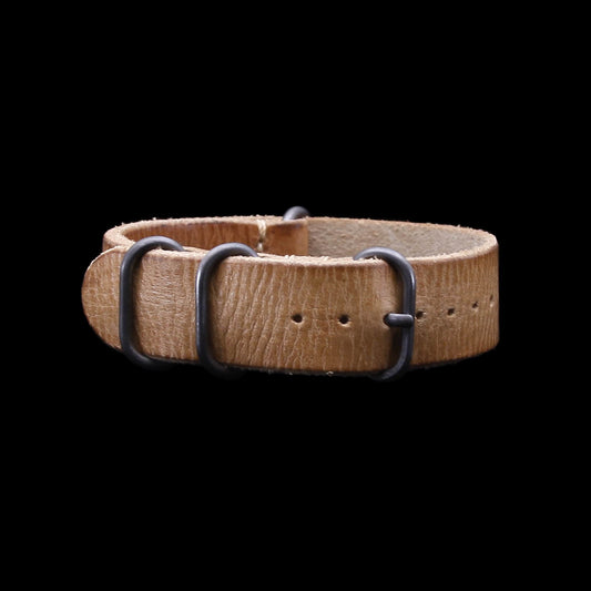 Leather Watch Strap, 4-Ring Distressed SEQ101 | Full Grain Italian Veg Tanned Leather | Cozy Handmade