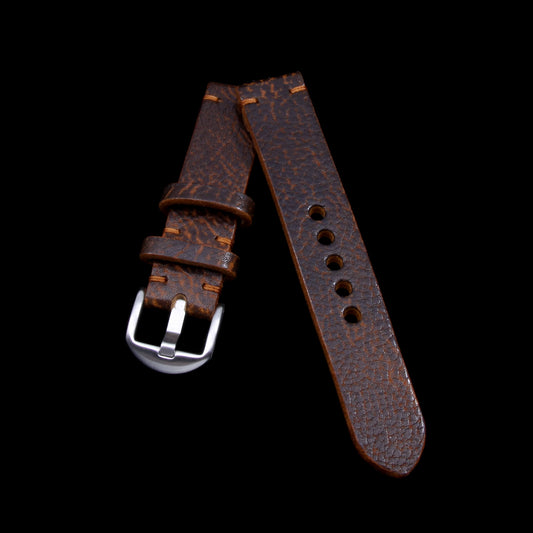 Leather Watch Strap, Gobi Cognac | Full Grain Italian Veg Tanned Leather | Cozy Handmade