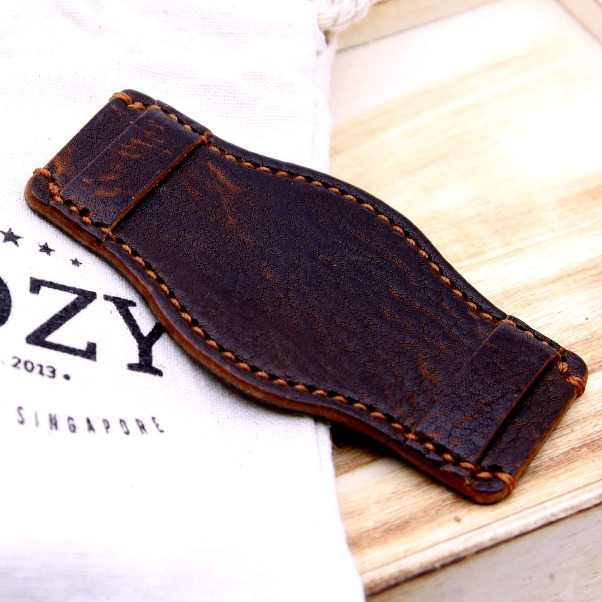 Leather Bund Pad, Style II Gobi Cognac | Full Grain Italian Veg Tanned Leather | Cozy Handmade