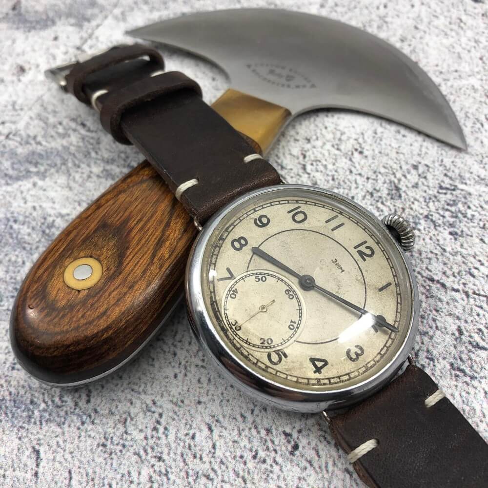 Leather Watch Strap, Vintage 406 | Italian Veg Tanned | Vintage Omega Watch | Cozy Handmade