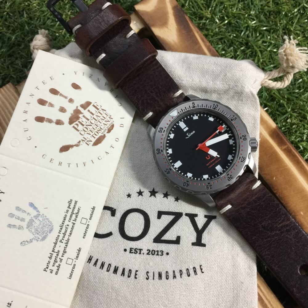 Leather Watch Strap, Vintage 406 | Italian Veg Tanned | Sinn Watch | Cozy Handmade