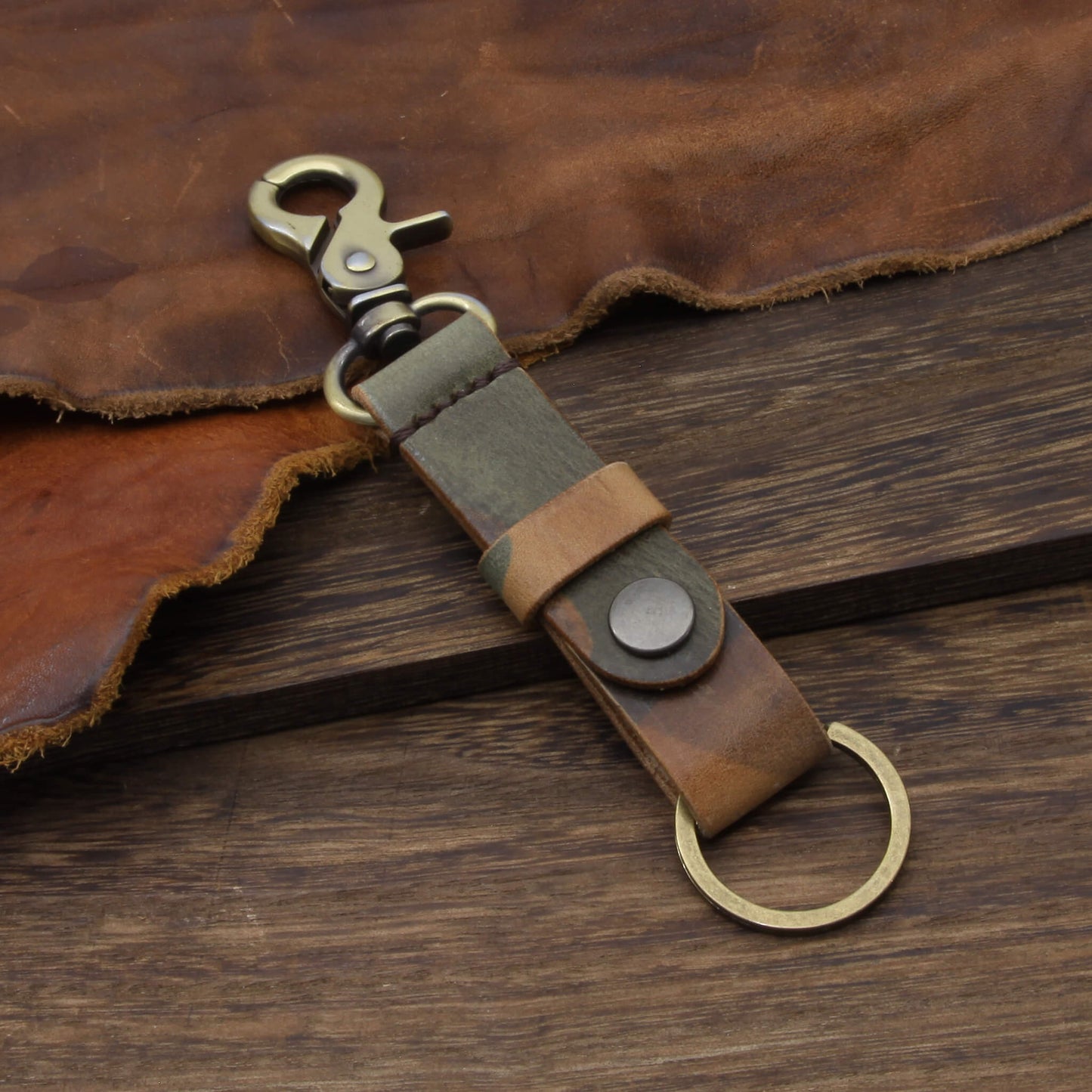 Leather Key Fob, Military 101 | Italian Veg Tanned Leather | Cozy Handmade