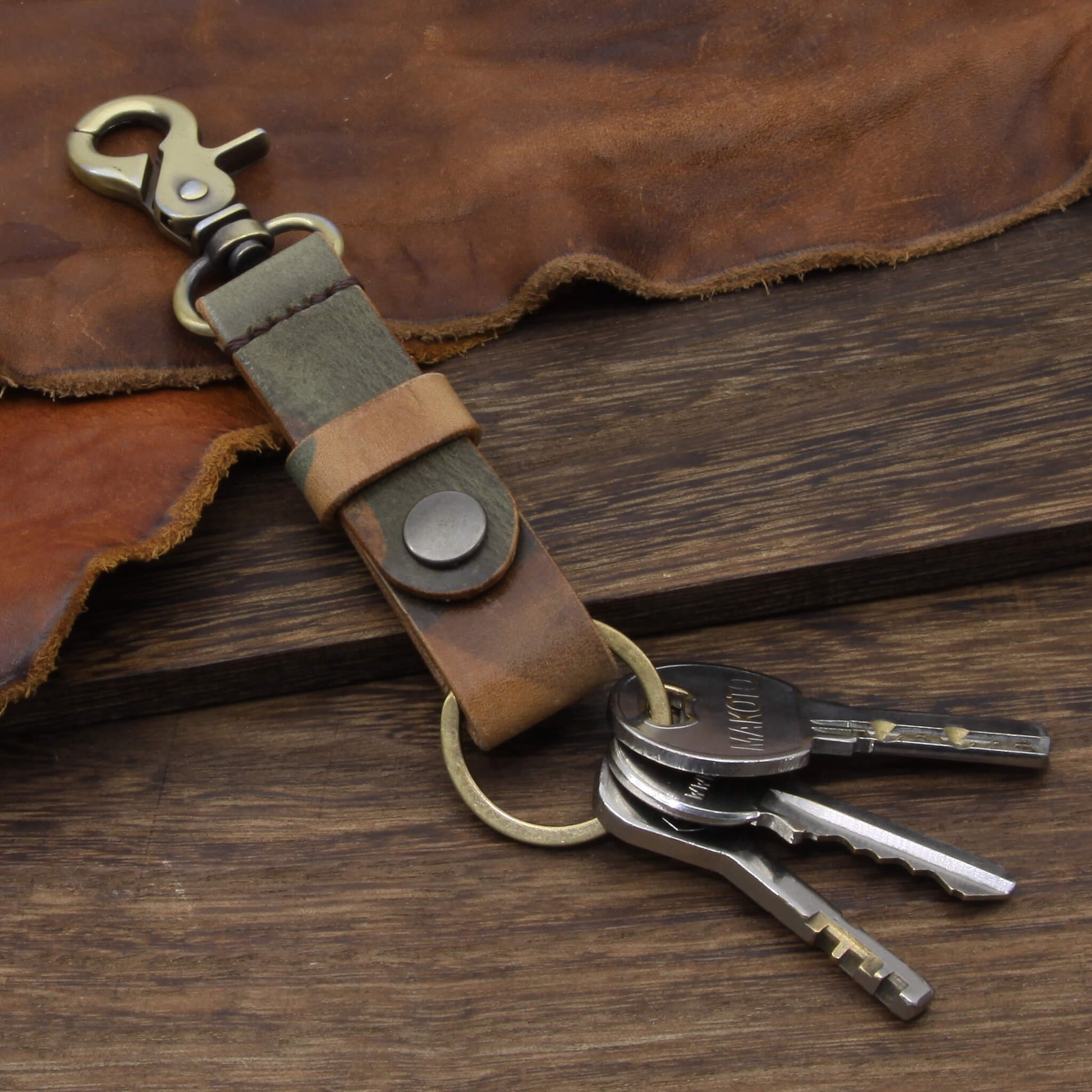 Leather Key Fob, Military 101 | Italian Veg Tanned Leather | Cozy Handmade