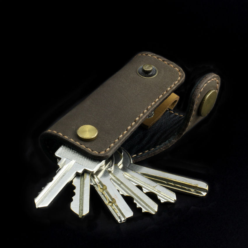 Brown Nubuck Leather Key Holder