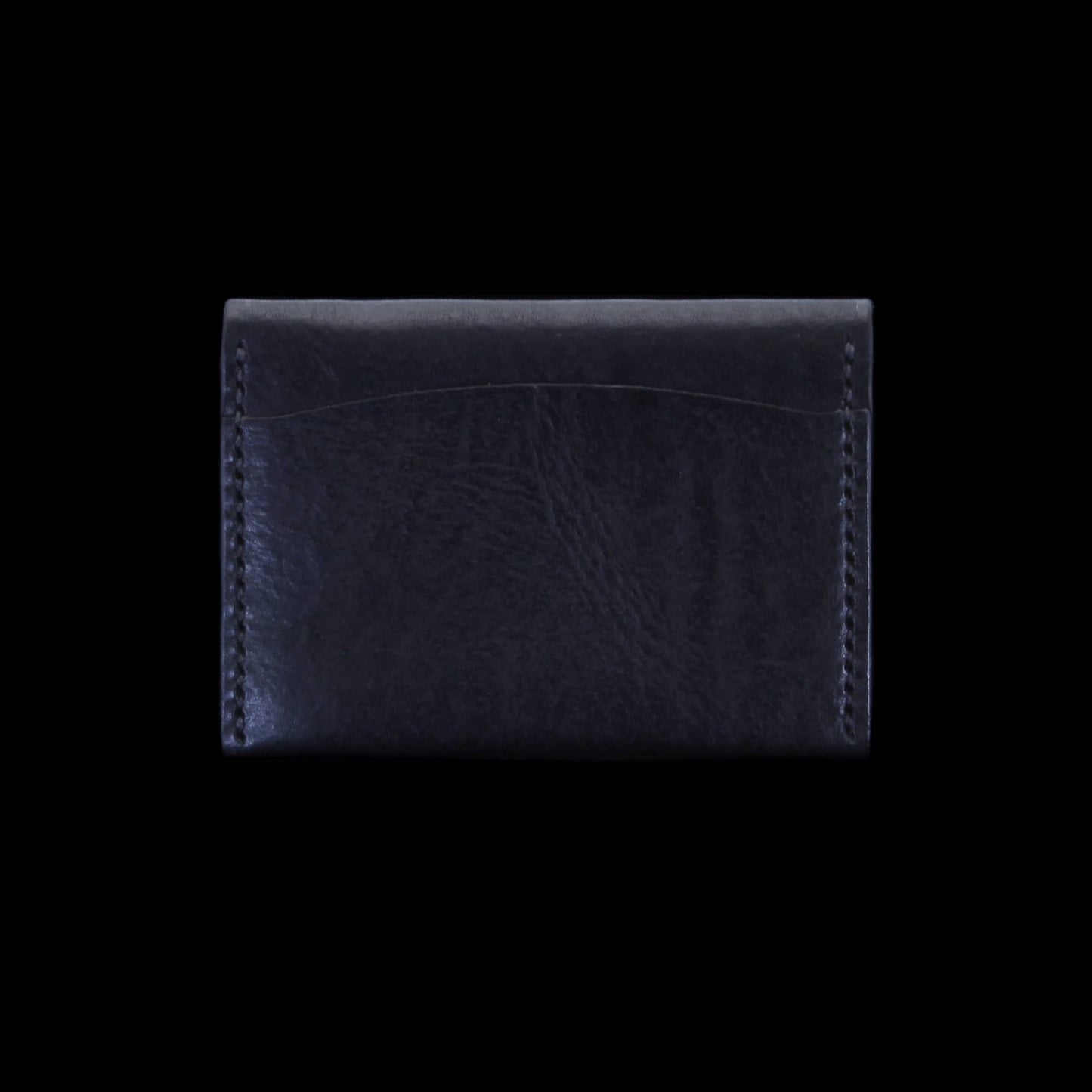 Leather Card Wallet, Vintage Nero (Black)