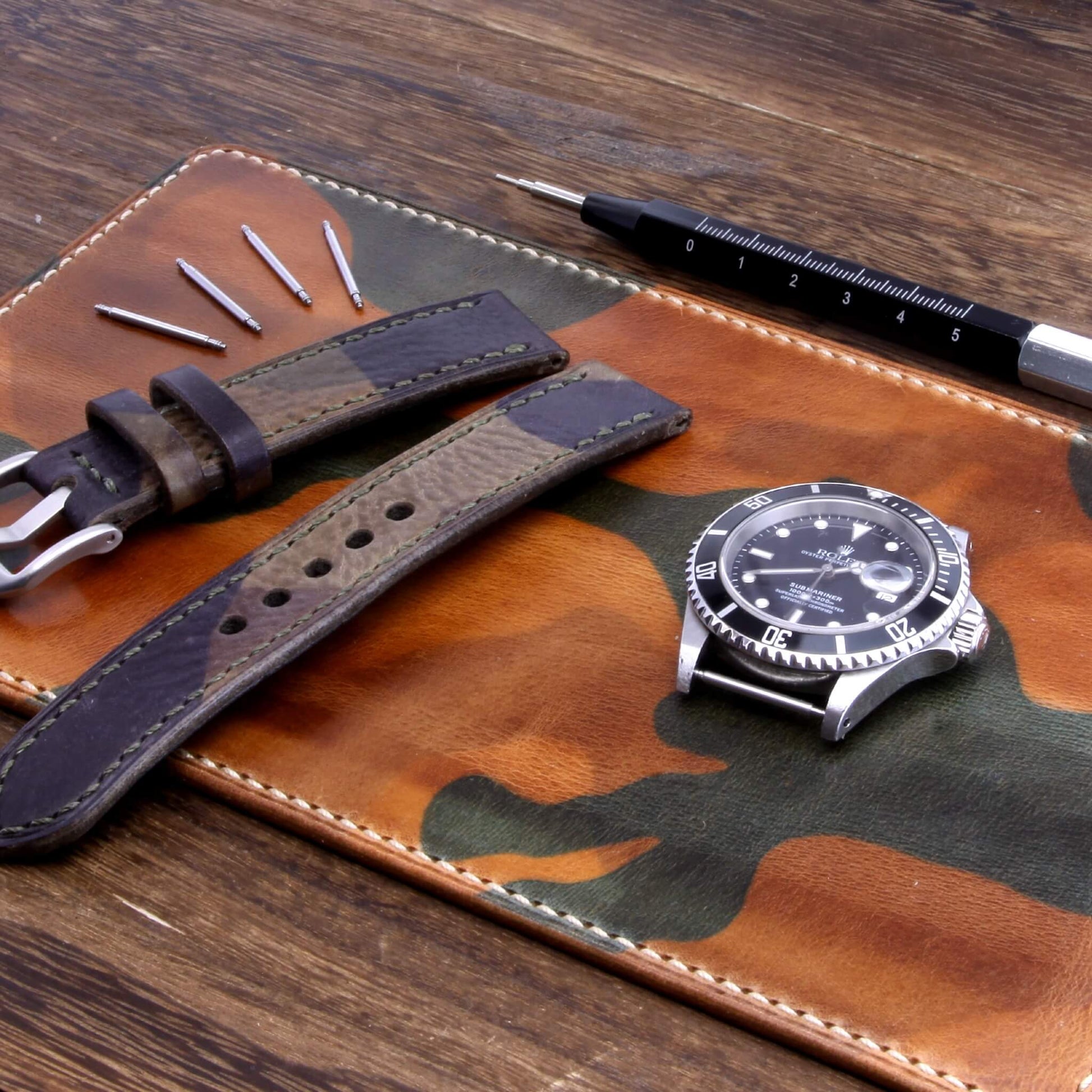 Leather Watch Valet | Military 101 | Italian Veg Tanned Leather | Cozy Handmade