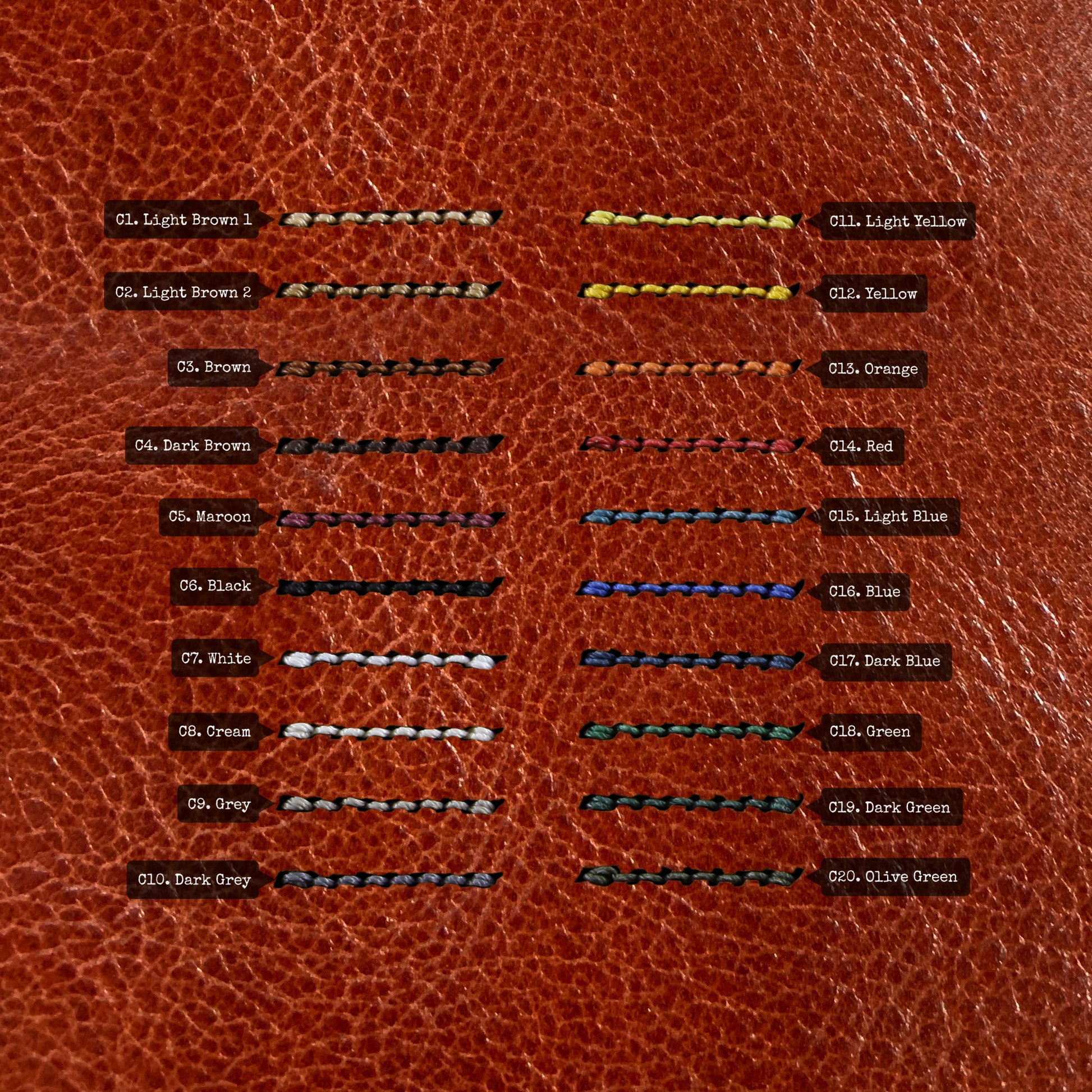 Leather Watch Strap, Meremma 503 | Full Stitch | Thread Color Chart | Cozy Handmade
